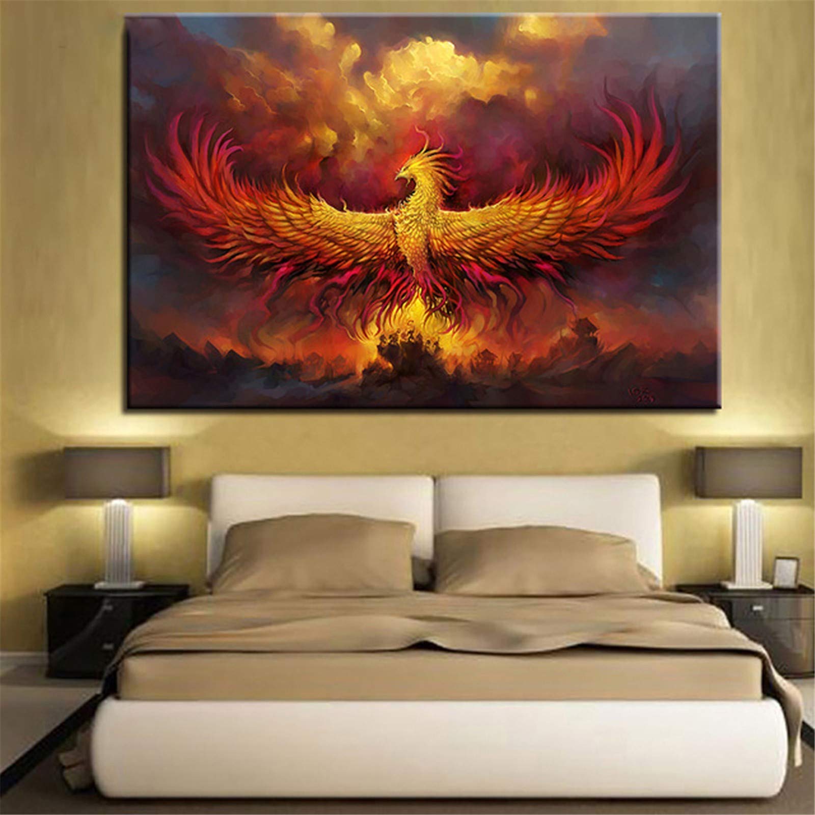 Diamond Painting Phénix de Feu 5D - Broderie Diamant d'Art Symbolique pour la Maison