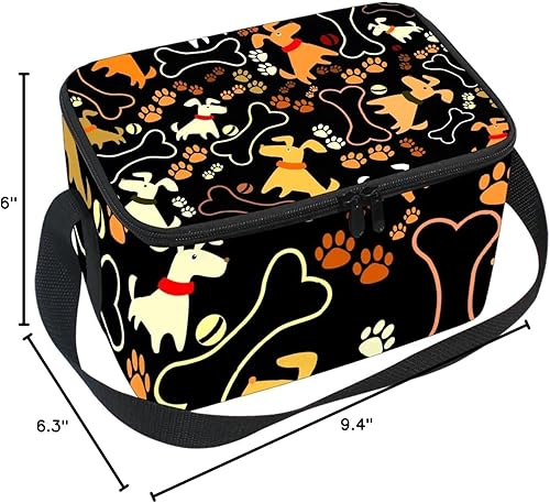 Miniatura 7 de Lonchera con aislamiento de hueso de perro, bolsa de almuerzo reutilizable, bolsa de viaje al aire libre, bolsa de picnic con correa para el hombro