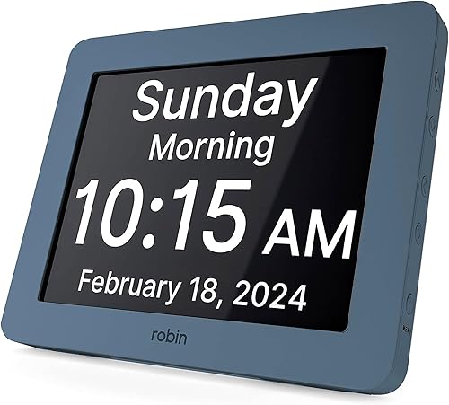 Robin Versión 2022 reloj digital de día 20 con alarmas personalizadas y recordatorios de calendario reloj despertador con pantalla extra grande que