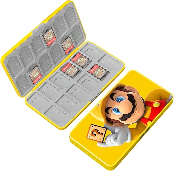 doepeBAE Custodia per Schede di Gioco, Custodie Giochi Switch, Switch Game Card Case, Scatola per Carte con Fodera in Silicone, Con 24 Slot per Cartucce di Gioco e 24 Slot per Schede SD (24C) - 1