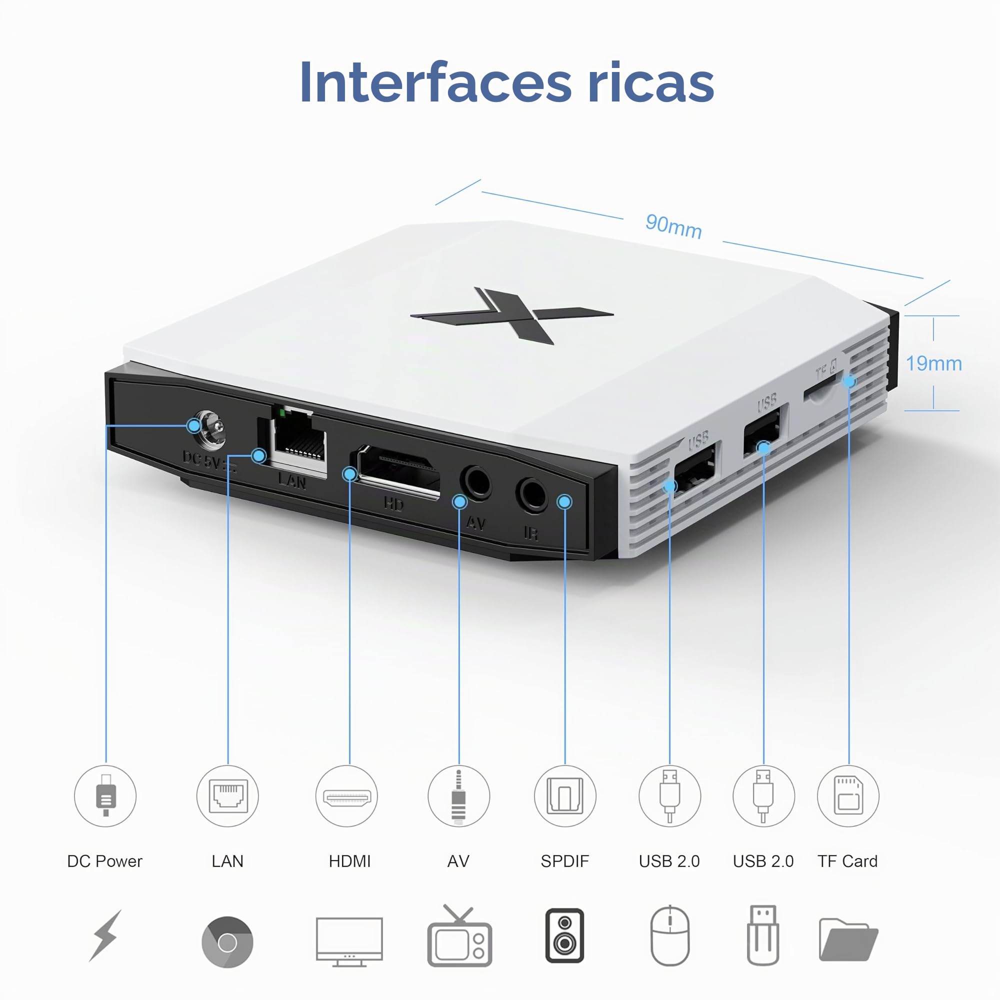 TV Box Android 4K Ultra HD, 4GB RAM 32GB ROM, WiFi 6 BT 5.0 | HDMI 2.0 y puerto USB 2.0, carcasa compacta para transmisión y entretenimiento