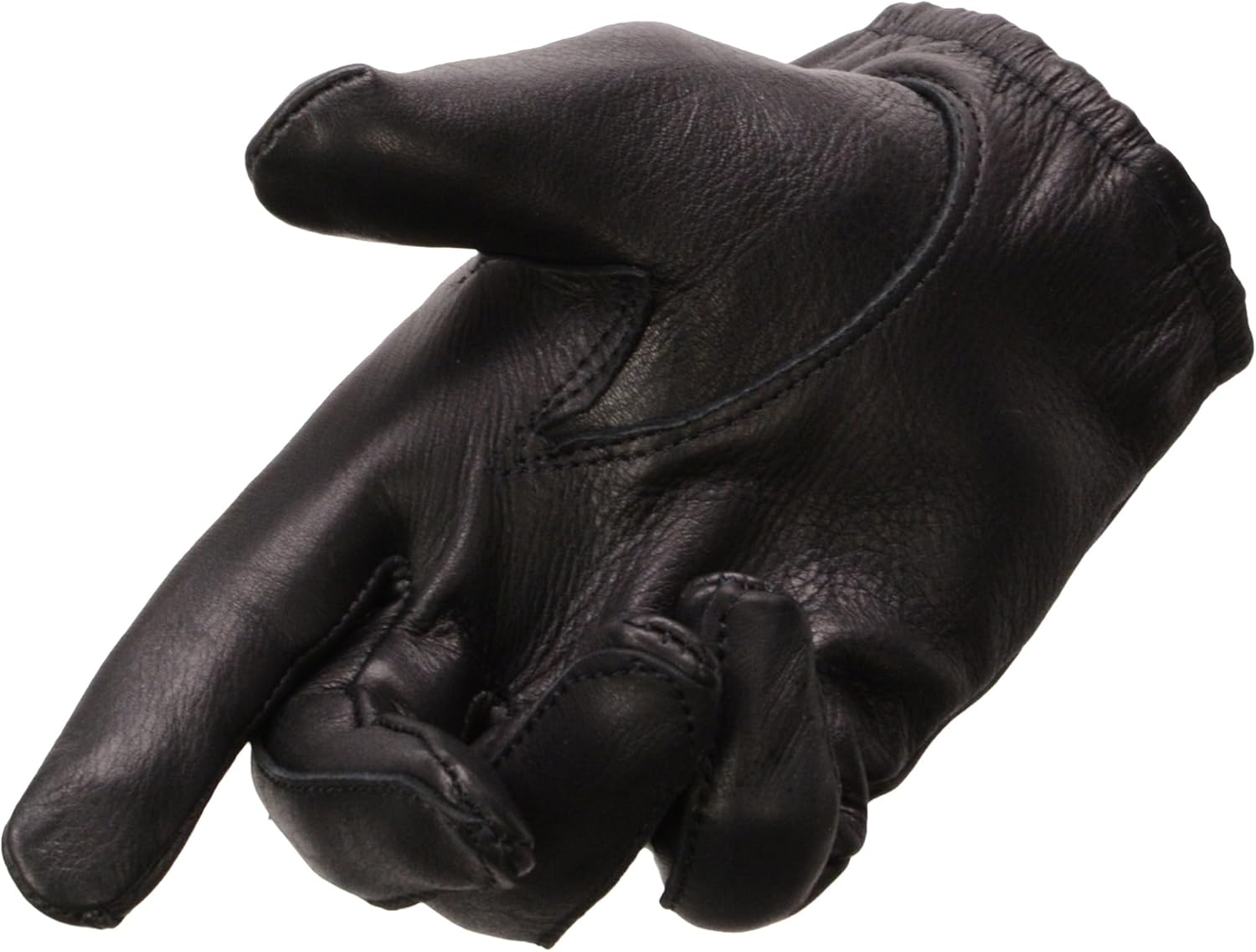 Milwaukee Leather SH887 Men's Black Short Wrist Deerskin Unlined Leather Gloves