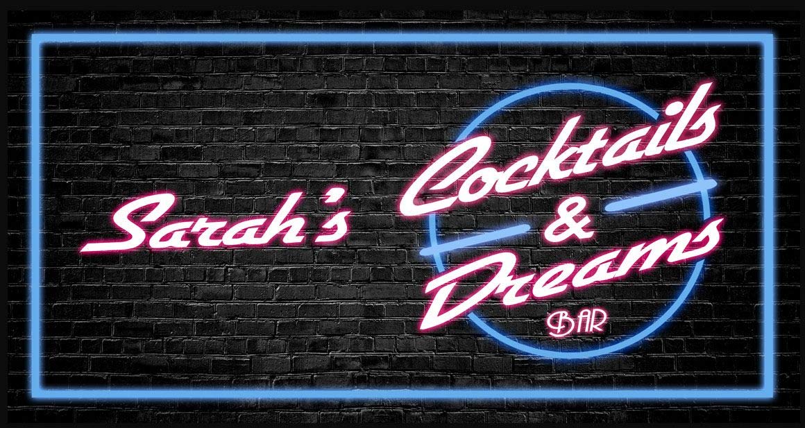 Artylicious Cocktails And Dreams Bar Ruer - Personalised Any Name - Home Bar Pub Gift