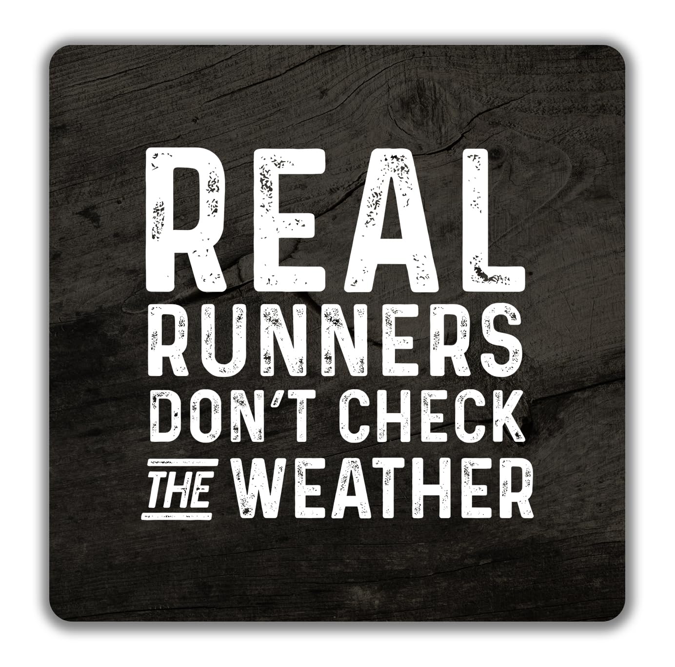 Shopagift Real Runners Don't Check the Weather Marathon 2 Pack Coasters - 9cm x 9cm