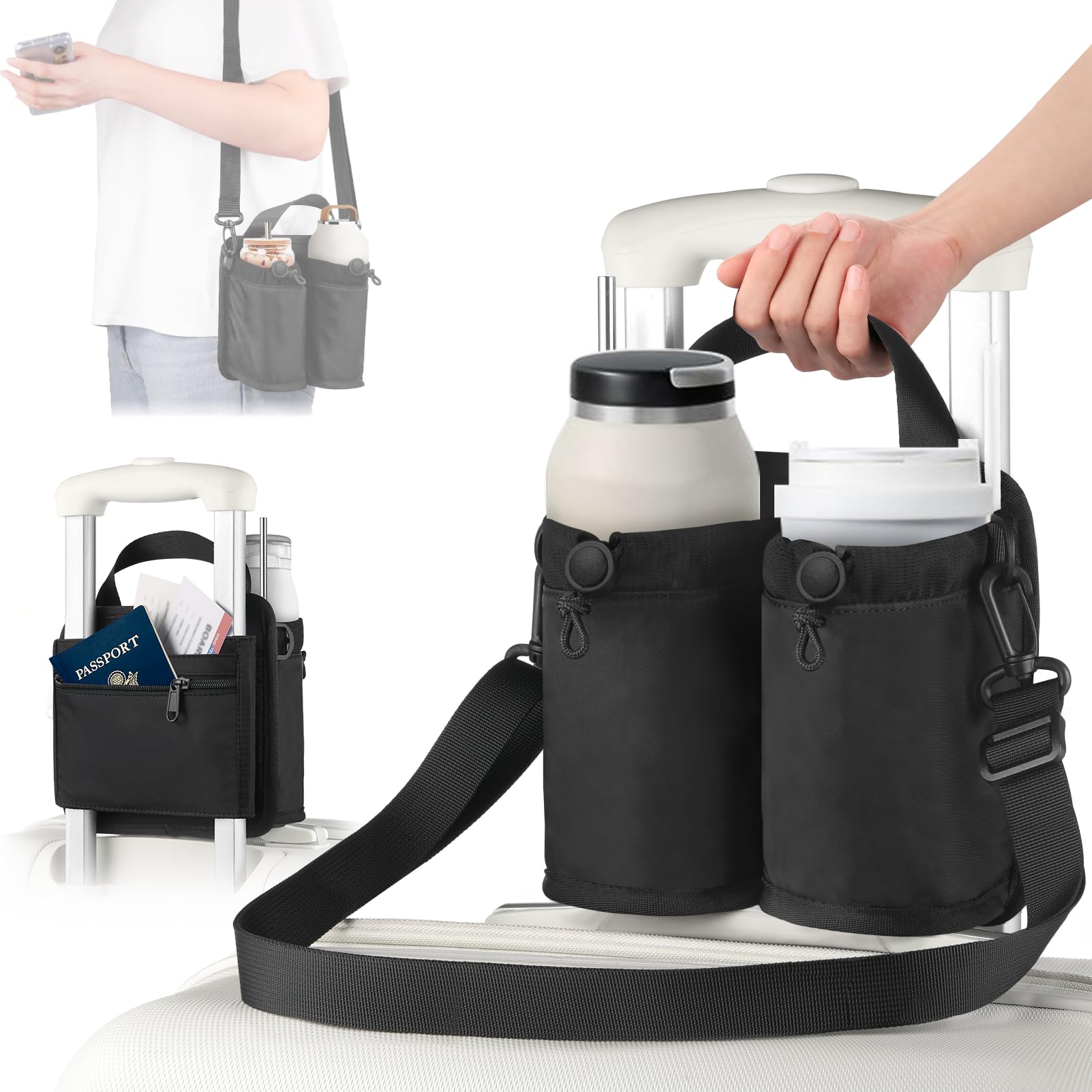 Photo 1 of * SEE NOTES * Luggage Cup Holder, Travel Drink Holder Bag with Shoulder Strap