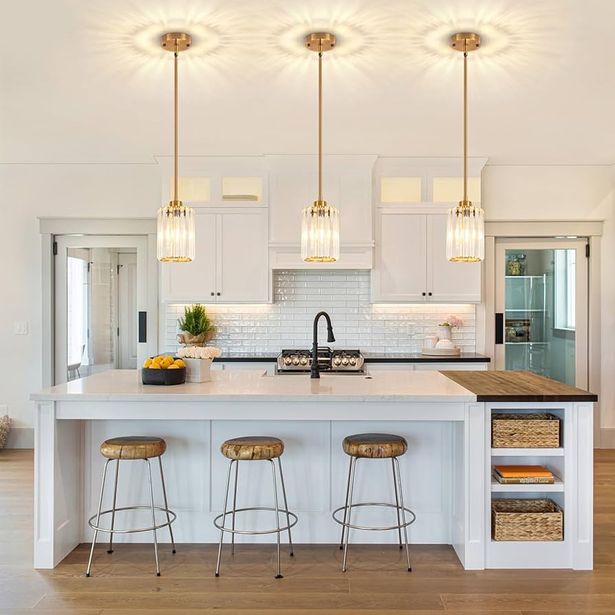 ♡FBHL♡ BNHHLZ Modern Kitchen Pendant Light Over Island Gold LED