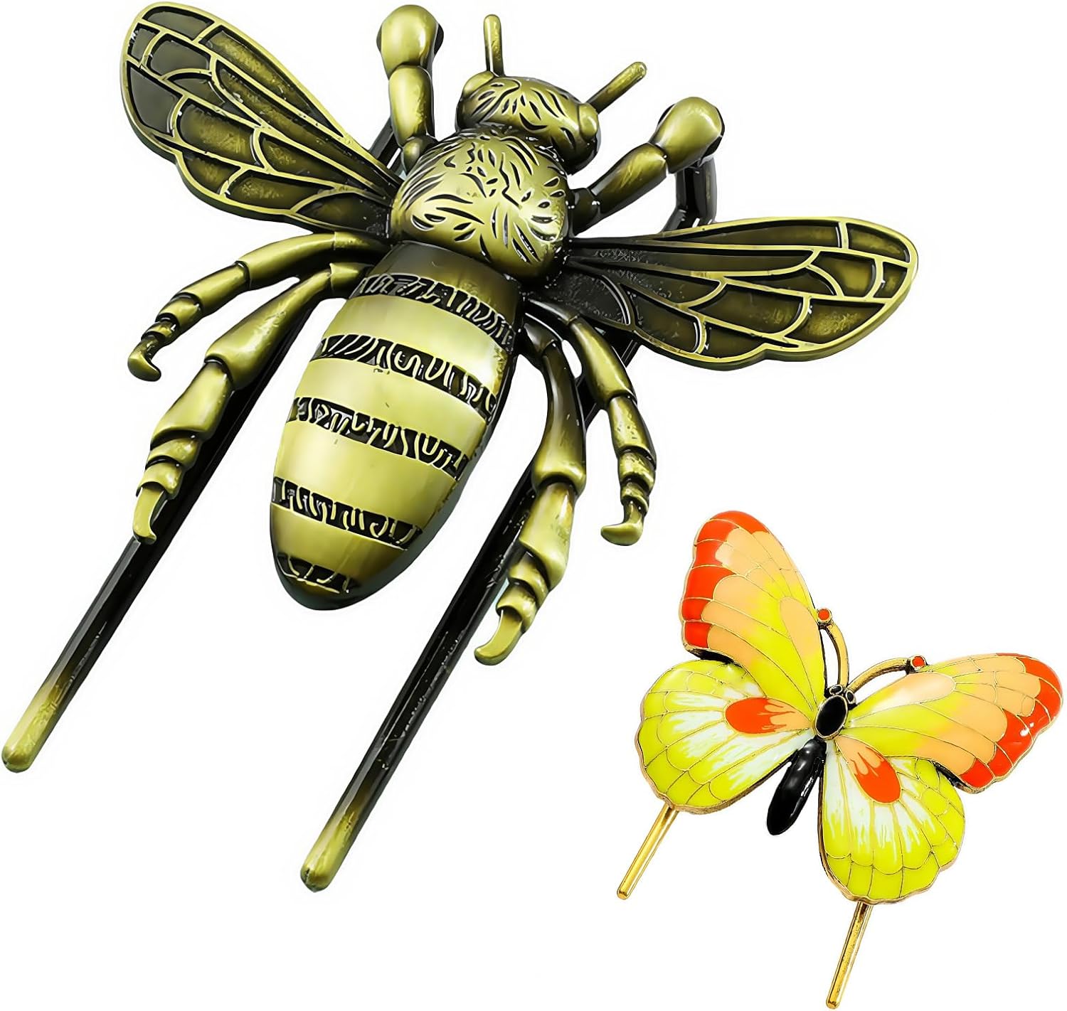 2 PCS Honeybee Bookmark,Metal Butterfly Bookmarks,Journal Clip,Book Page Holder,Vintage Book Clip,Hold Journal Open While Writing and Free Your Hands,Gifts for Book Lovers, Readers