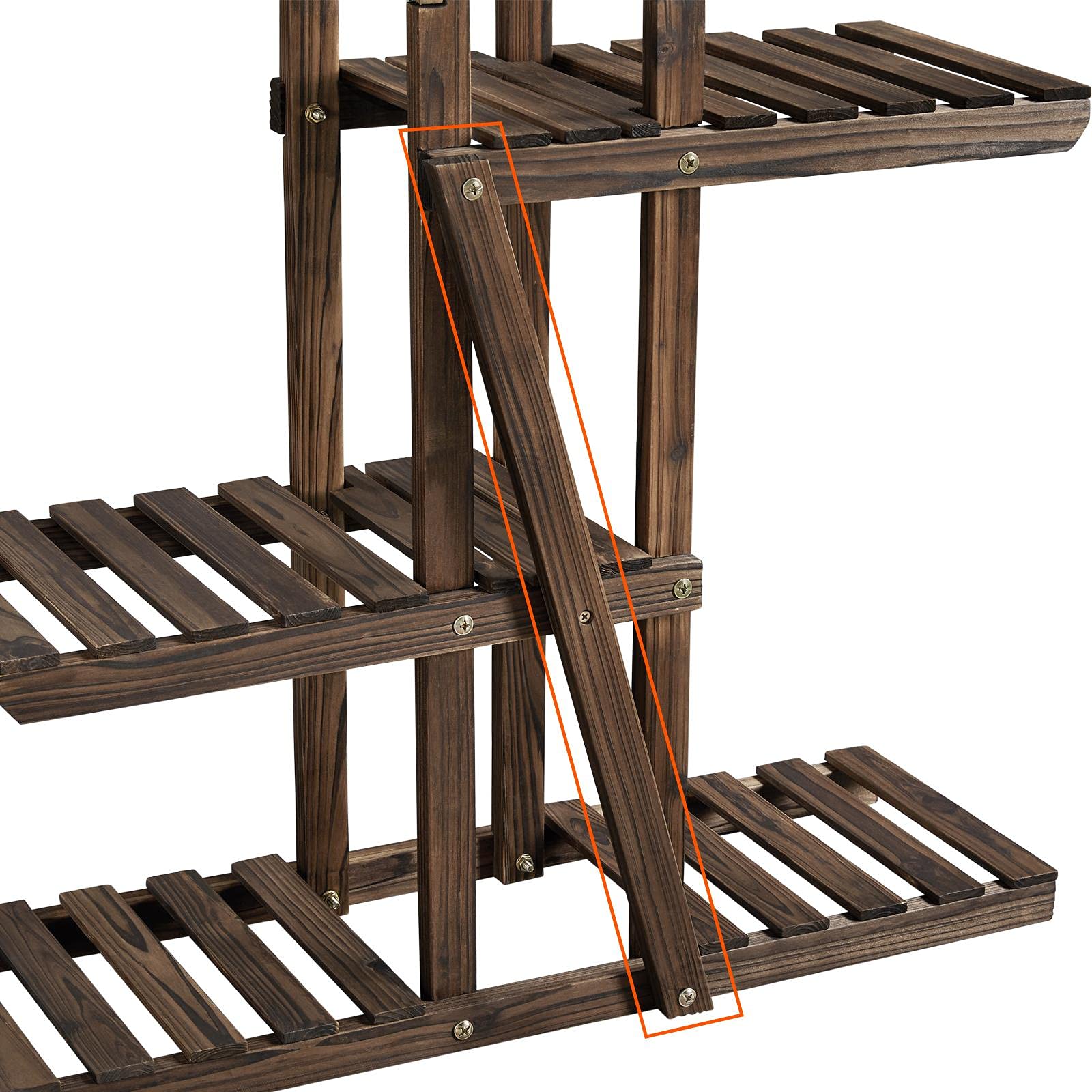 Yaheetech Scaffale per Piante da Esterno Porta Vasi Fiori Fioriere in Legno Interno Balcone 75 x 26 x 140 cm