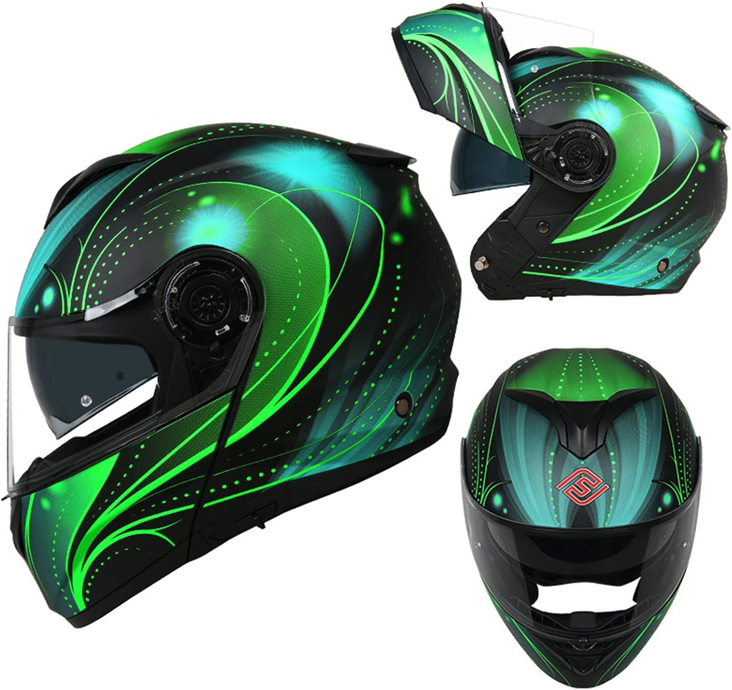 SOMAN Casco da moto con Bluetooth I Casco integrale da moto certificato