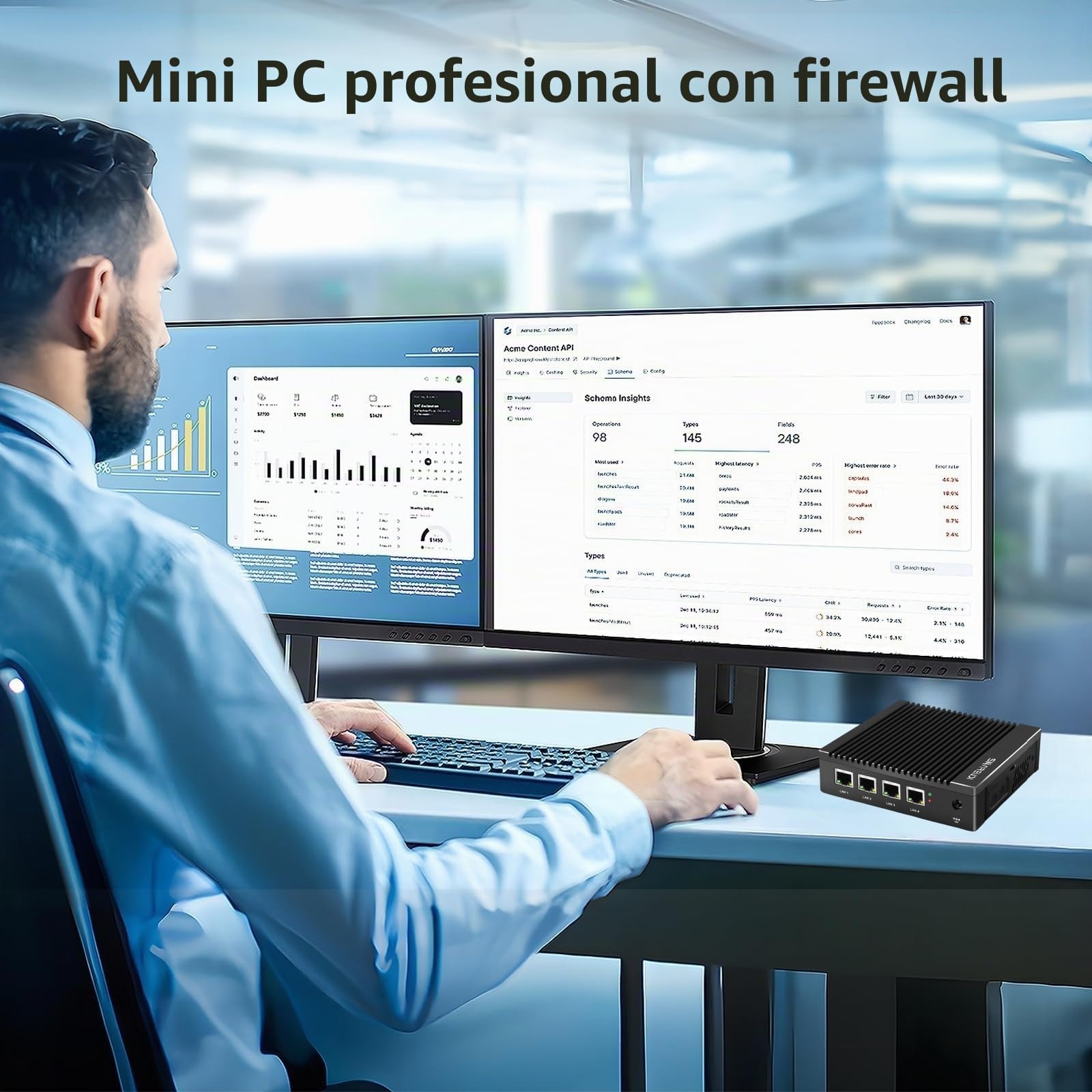 Dispositivo cortafuegos sin Ventilador, CPU Intel J3710 de 4C/4T, Mini-PC con 4 Puertos LAN i226, Pasarela de Red, Router por Software, P-F-Sense/OPN-SESNE, 8 GB RAM DDR3, SSD mSATA de 64 GB