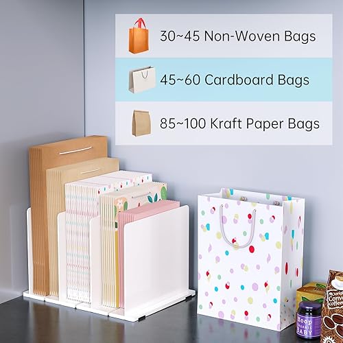 Miniatura 2 de NiHome Adjustable Reusable Shopping Bag Organizer, Adjustable Paper Bag Organizer, Large Capacity Shelf Dividers for Tote Purse Handbags Grocery
