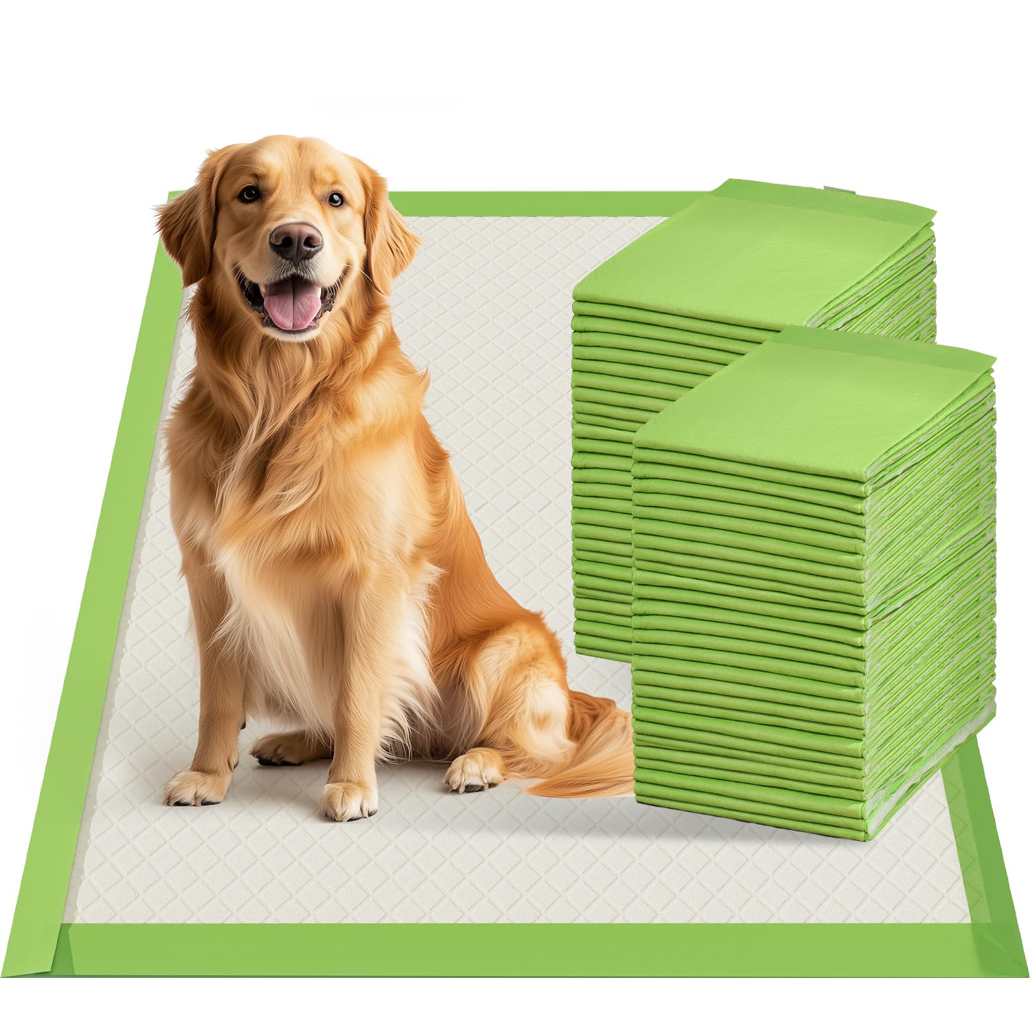 Gardner Pet Dog Pee Pads Extra Large 29"x37", XL Thicker ECO Green Disposable XLarge Puppy Training Pads Super Absorbent Full Edge-Wrapping Pad for