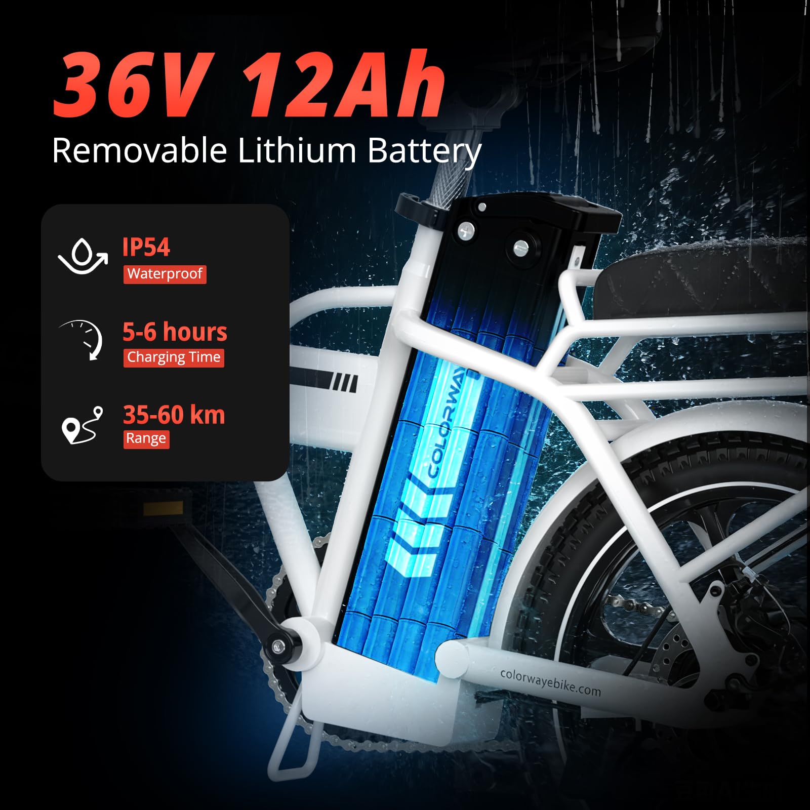 COLORWAY BK5S Vélo Électrique Pliant 16” – Batterie 36V 12Ah Amovible, Moteur 250W, E-Bike Urbain Compact pour Homme et Femme, Vélo Électrique de Ville Pliable pour Déplacements Quotidiens