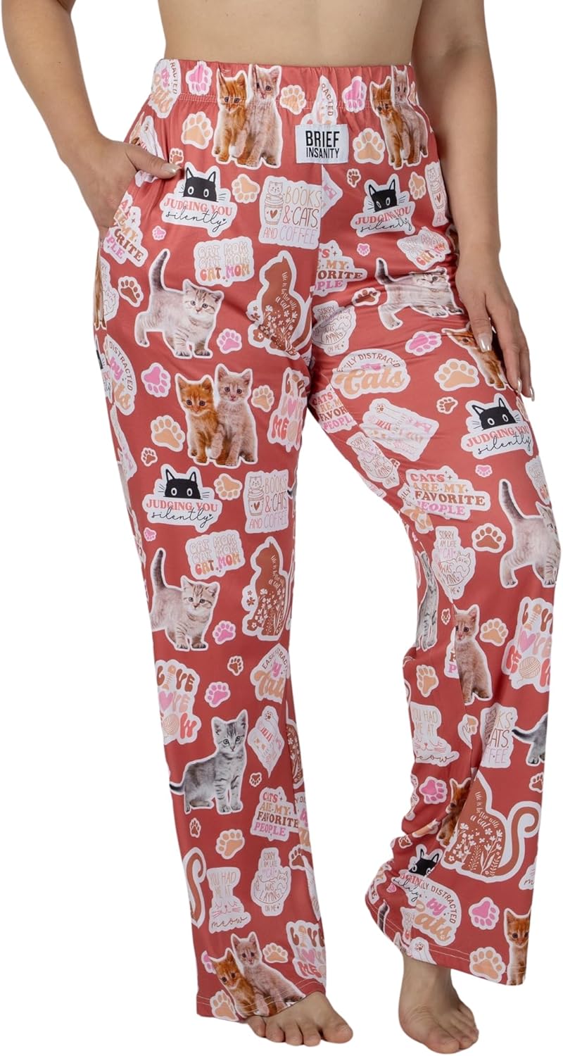 BRIEF INSANITY Check Meowt Adorable Kittens Polyester Lounge Pants - Image 2