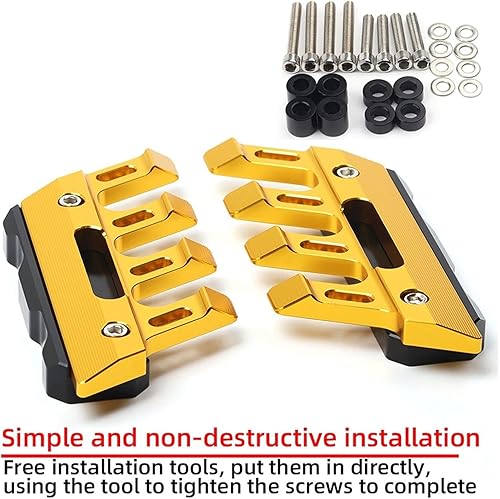 Miniatura 4 de Prevención de Caídas Motocicleta CNC Aluminio Delantero Guardabarros Anti-Caída Cubierta Protectora para Yamaha X-MAX Xmax 250 300 400 (Color Oro,