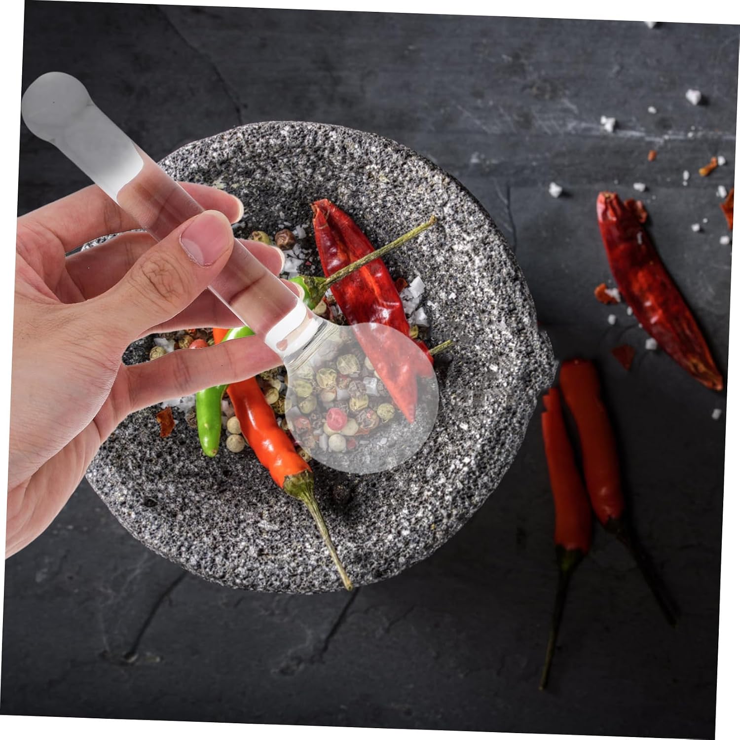 LABRIMP Transparent Grinding Pestle for Paints and Minerals High-Temperature Resistant Multi-Functional Muller Tool Non-Slip Grip for Mixing and Grinding Design