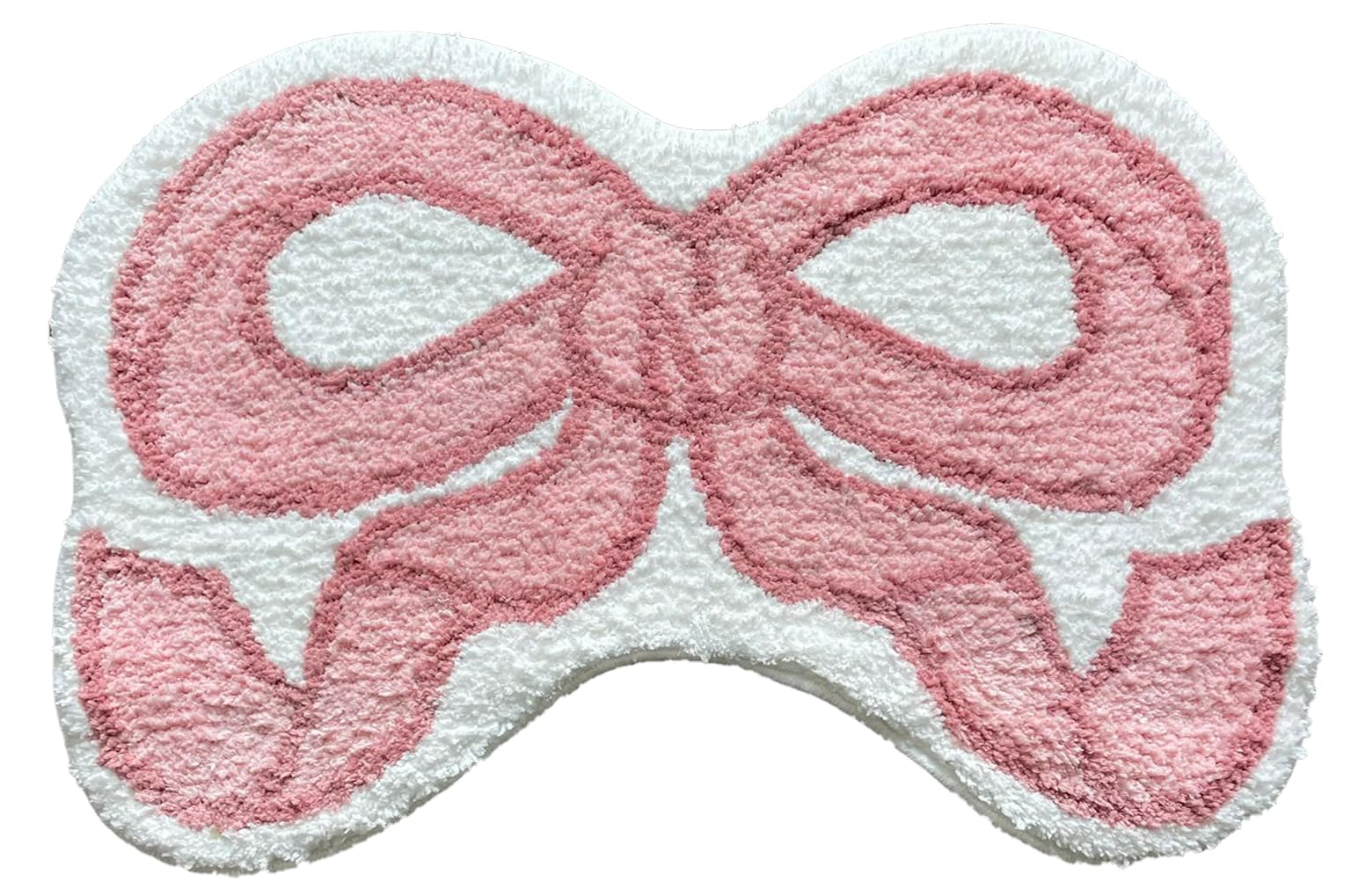 Bow Rug - Bow Shaped Bathroom mat - Handmade & Premium- 30in (75cm) - Pink bathmat - Designer Rugs - Aesthetic Room Decor - Cute Room Decor Coquette bathmat Rug