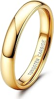 Jstyle Tungsten Carbide Wedding Rings Men Women 2-8mm Hypoallergenic Domed Bands Gold Silver Comfort Fit Sizes 6-12 Scratch-Resistant