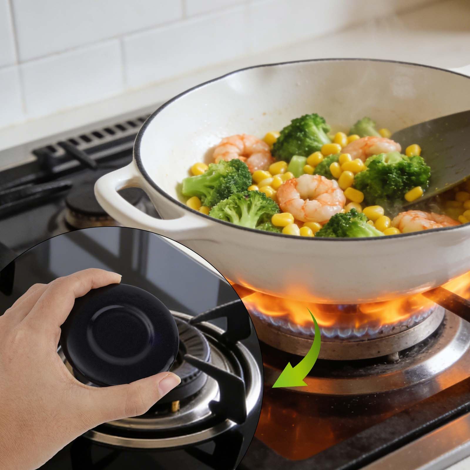 4uds Tapa Quemador Cocina Gas para SABAF, Duraderas Hierro Refinado Cubierta Quemador Cocina Gas para Garantizar Calor Uniforme y Estabilidad de Llama (Superficie Cóncava) — view 7