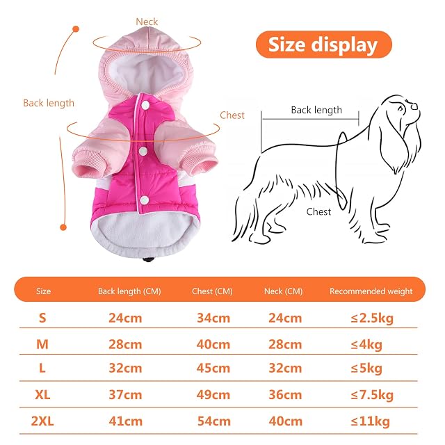 Foto 3 de 7 de PETCUTE Chaqueta con Capucha para Mascotas Perros,Chaqueta para Perro con Forro Polar,Abrigo de Invierno…