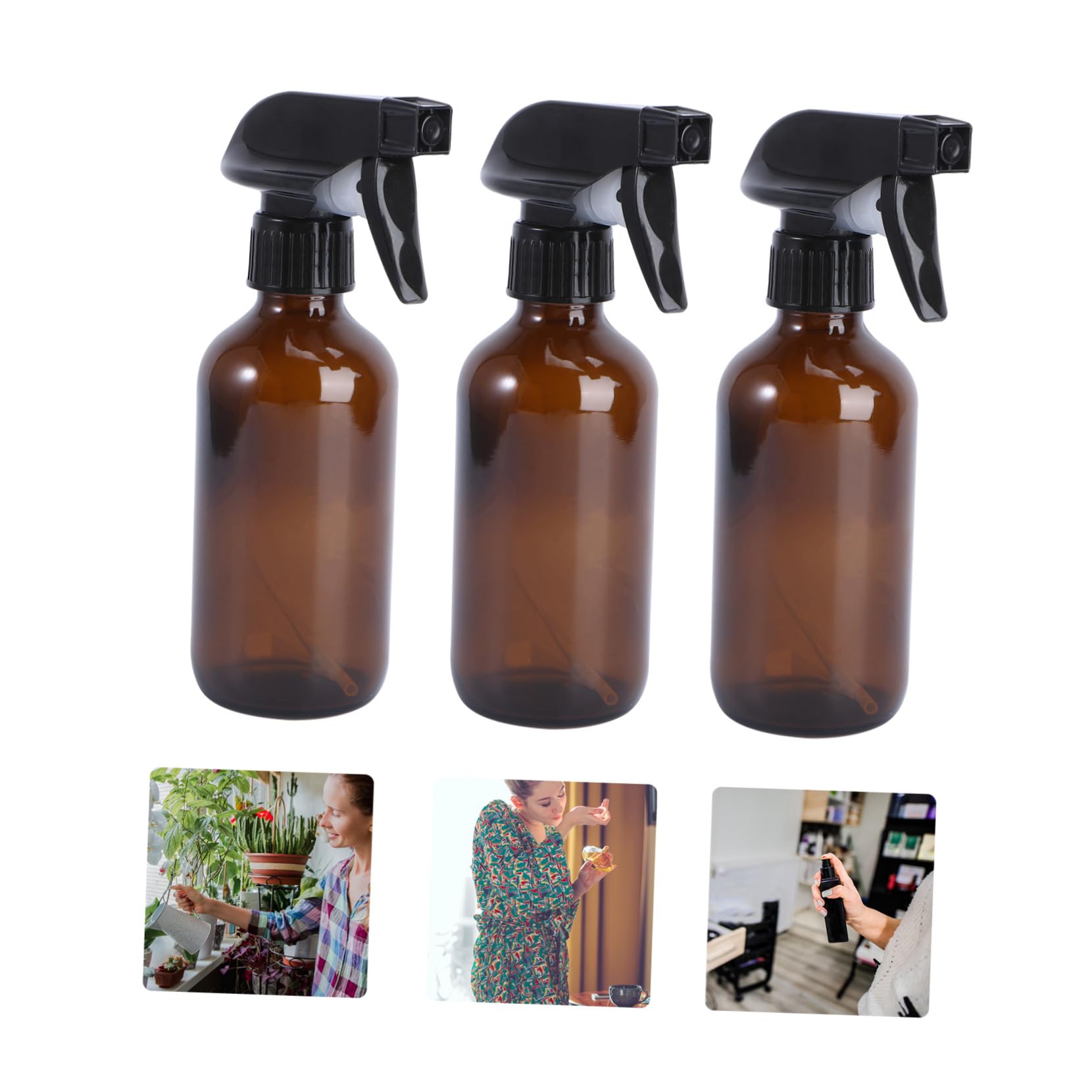 6 Stück Braune Glas sprühflaschen Wiederbefüllbare Sprayer Langlebige Leere Sprühflaschen für Flüssigkeiten Aromatherapie Pflanzenbewässerung Haarpflege und Reinigungsmittel