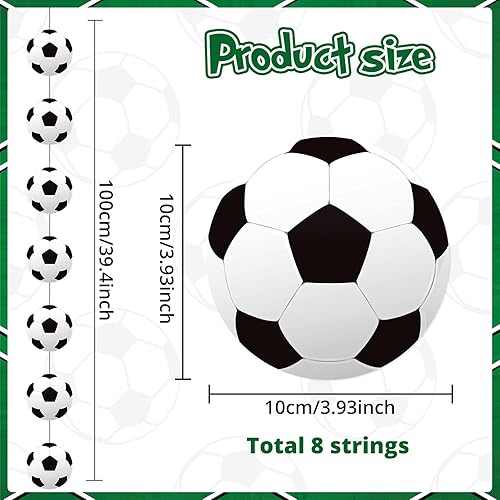 Miniatura 2 de Faccito 12 pancartas de fiesta de fútbol para fiestas temáticas deportivas, decoraciones colgantes de papel de fútbol para niños, adolescentes,