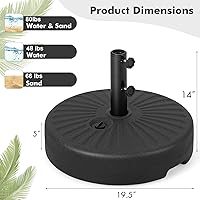 Vista 7 de Giantex Soporte de base para paraguas, relleno de agua de arena para postes de paraguas de 1.5 a 1.9 pulgadas, mango integrado, 2 perillas
