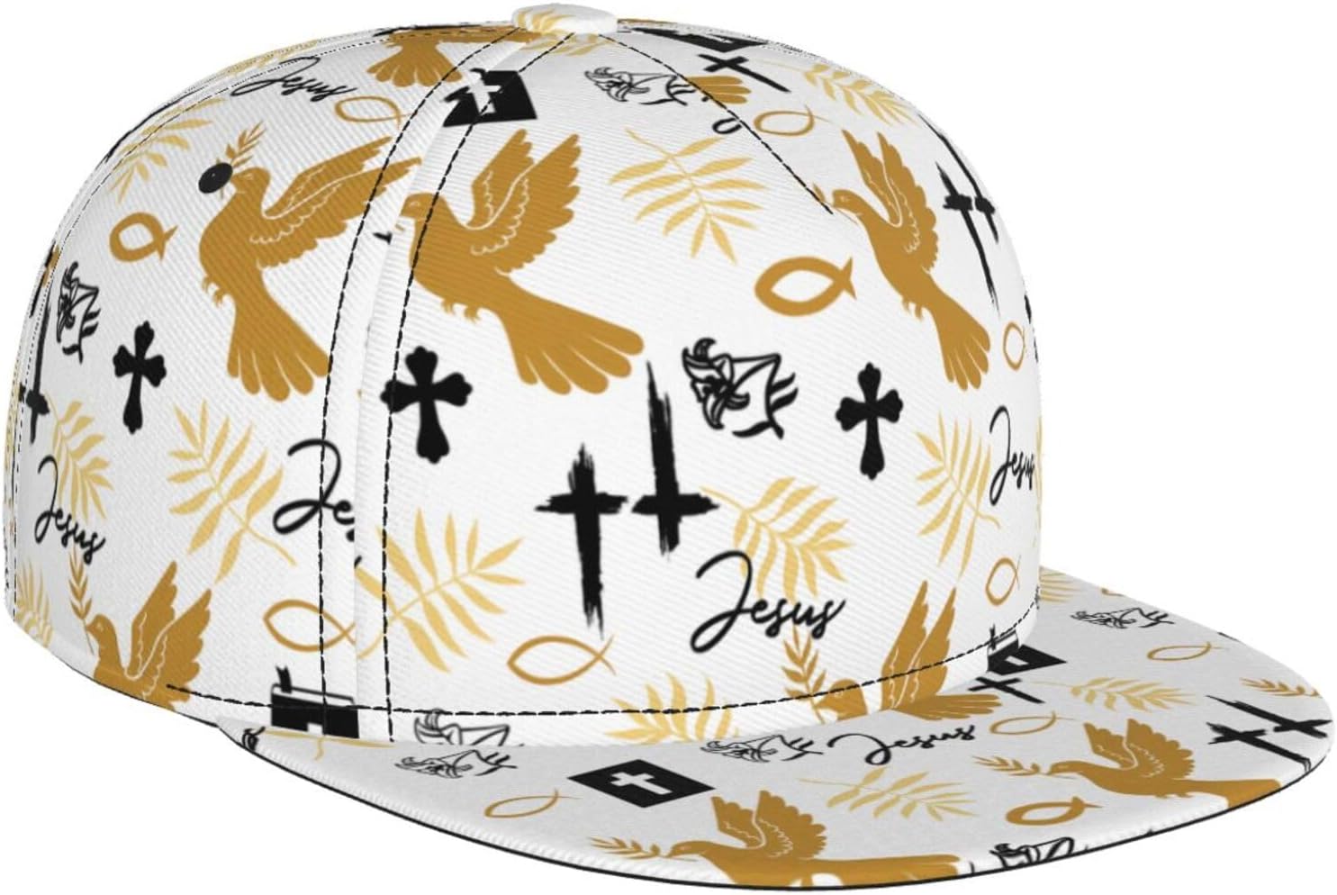 Jesus Baseball Cap for Men Adjustable Flat Bill Brim Cap for Travel Hiking and Outdoor Sports