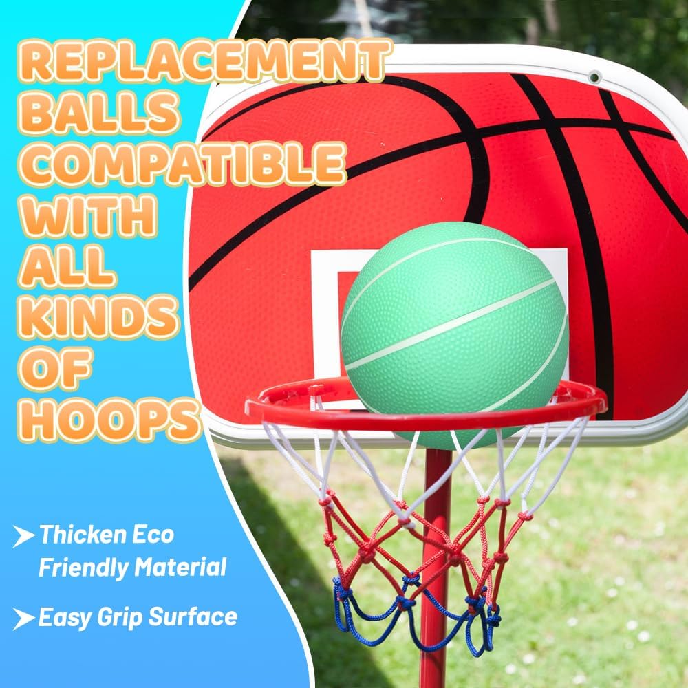 Umnodobn 6 INCH PVC Mini Basketball for Indoor Mini Hoops, Soft 6" Rubber Replacement for Over Door Hoops, Ideal for Adults & Kids