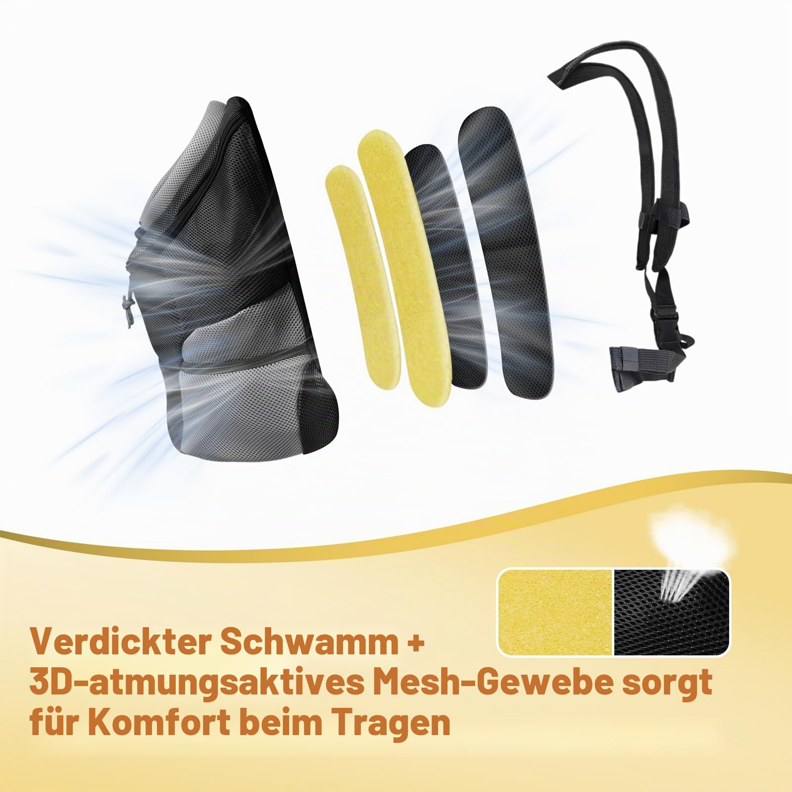 Hundetrage-Rucksack, Welpentragetasche mit Entrinnen-sicherem Reißverschluss, Atmungsaktiver Hundetransportrucksack für Reisen, Outdoor-Aktivitäten und Wandern Atmungsaktiv für 6-8kg Hunde