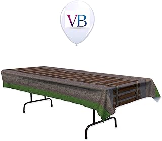 ValueBalloon Railroad Train Tracks Plastic Table Cover 54â€ X 108â€ Birthday Party Decorations Supplies