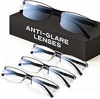 Gaoye Men's Executive Reading Glasses 1.5 - Blue Light Blocking Readers, TR90 Durable Frames, Spring Hinges for Comfort