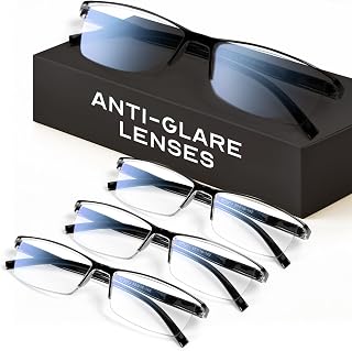 Gaoye Men's Executive Reading Glasses 1.5 - Blue Light Blocking Readers, TR90 Durable Frames, Spring Hinges for Comfort