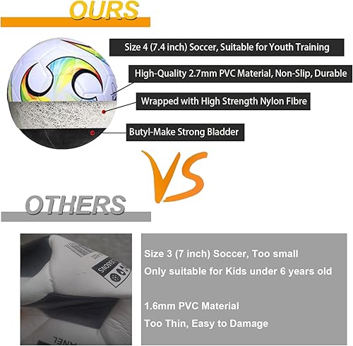 Miniatura 5 de Portería de fútbol para patio trasero, portería de fútbol desplegable de 4 x 3 pies, práctica para jóvenes, equipo de fútbol opcional con portería