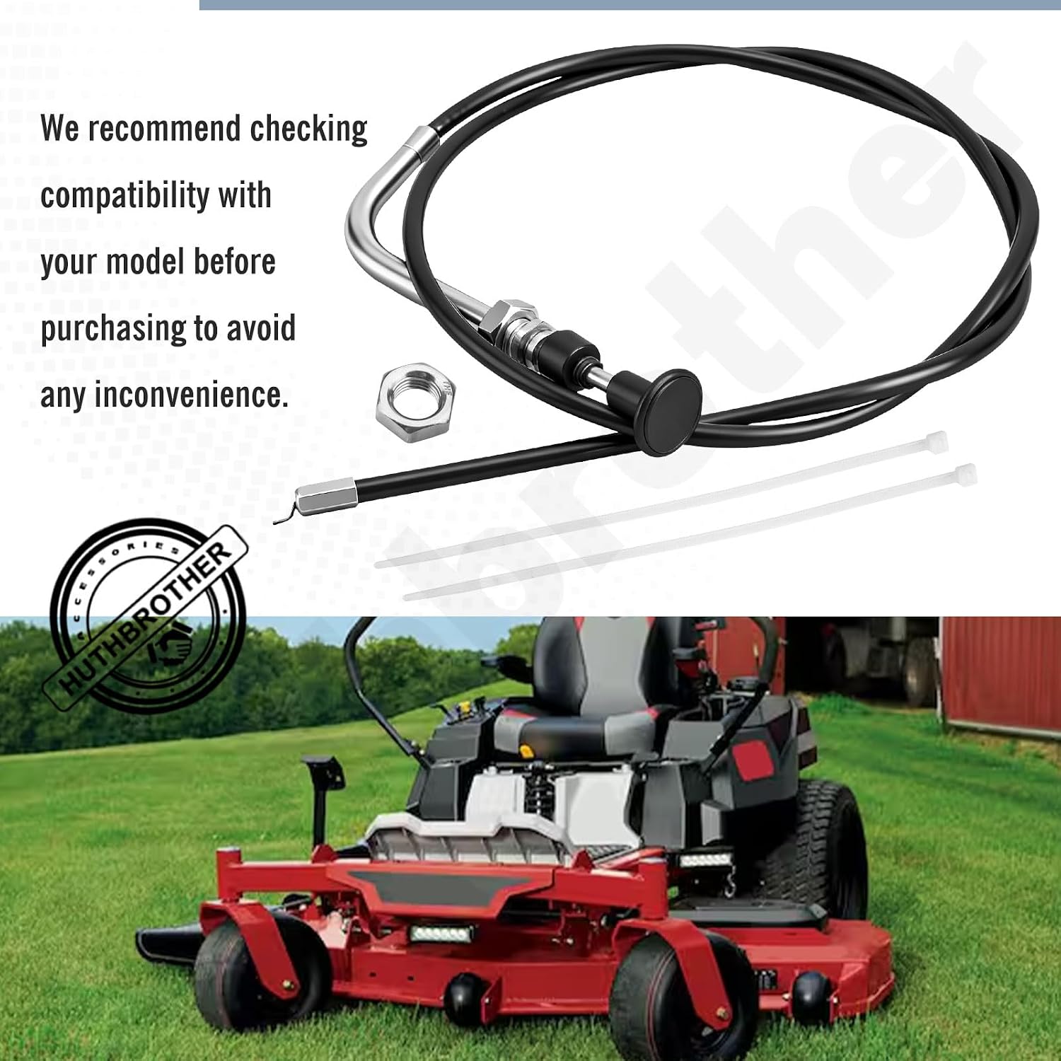 Huthbrother 112-9753 Choke Cable Compatible with Toro Timecutter Lawn Mower 74365 74366 74374 74386 74387, 112-9753 Choke Cable Exmark for Z4235 MX4260 SS5000 Zero Turn Mower Part