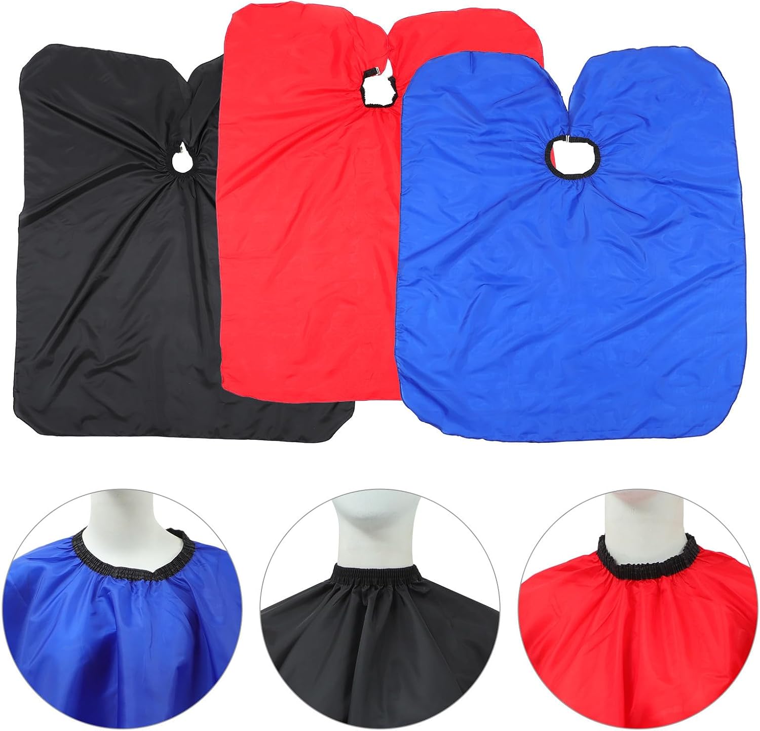 TEHAUX 3pcs Barber Cape Polyester Hair Cutting Cover for Salon Coloring | Metal Buckle, Elastic Band Design, Better Coverage, Stable and Reliable