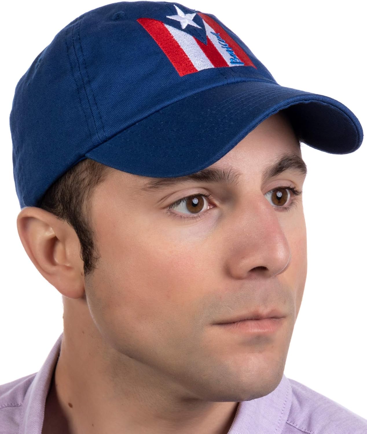 Ann Arbor T-Shirt Co. Puerto Rican Flag | Boricua Nuyorican Rico Pride Low Fit Baseball Cap Dad Hat, Royal Blue - Image 4