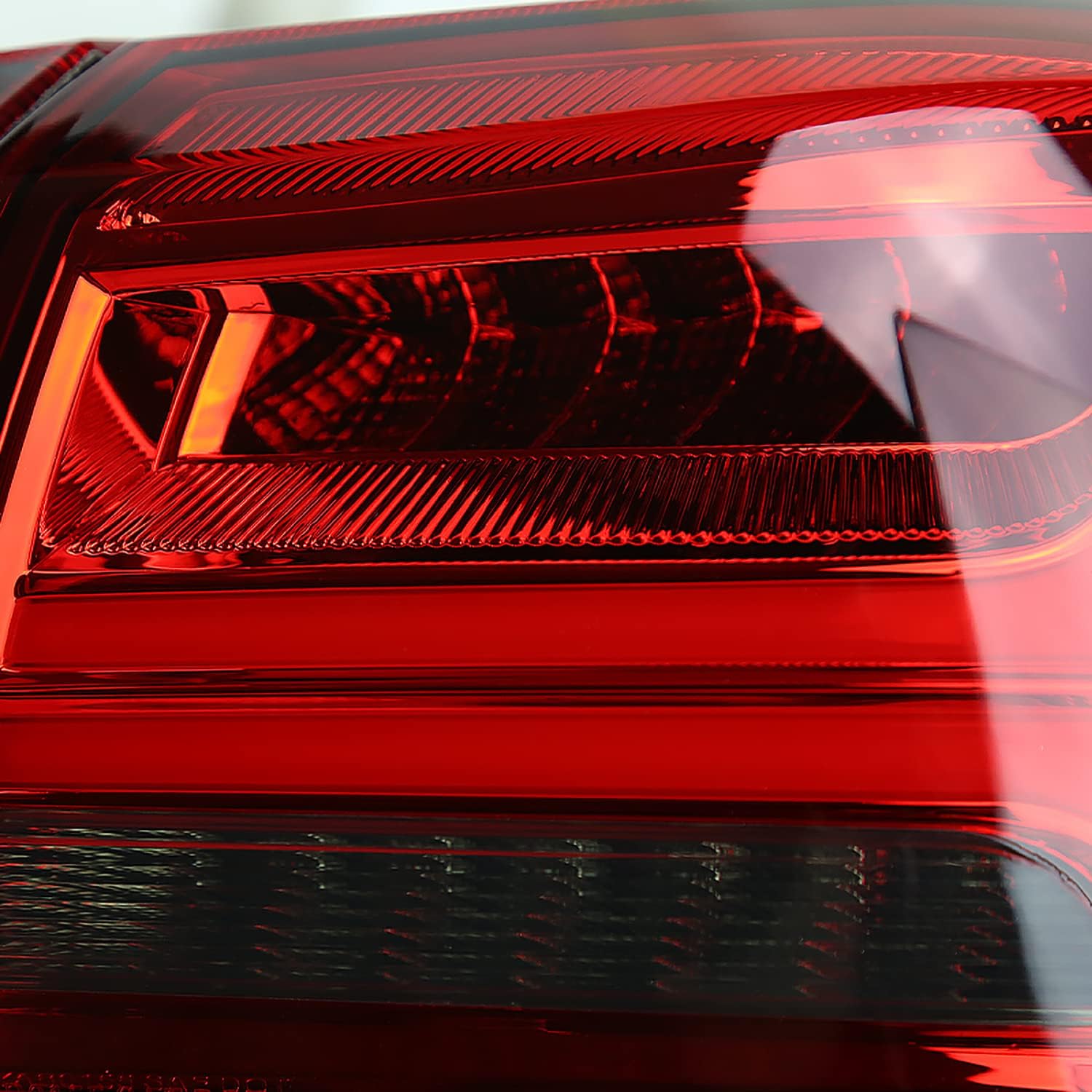 SPEC-D TUNING Red LED Bar Tail Lights Compatible with 2008-2017 Mitsubishi Lancer, 2008-2015 Mitsubishi Lancer Evolution, Left + Right Pair Assembly