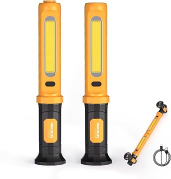 CLAKAP Rechargeable 2-in-1 Detachable LED Work Light Bar, 3000LM Cordless COB Underhood Light with Magnetic Base & Hook, USB Output Emergency Charger, Red Strobe for Mechanic, Car Repair, Garage