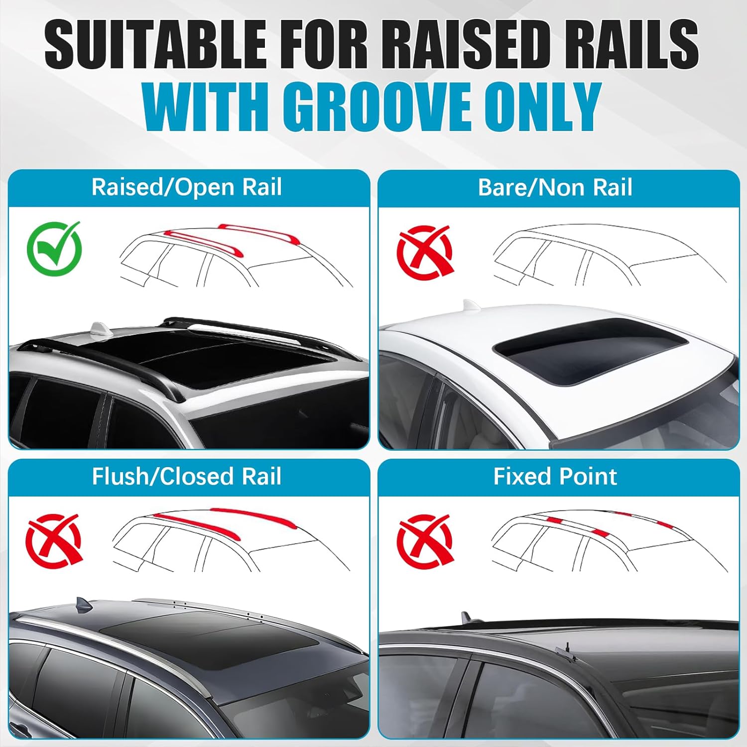 265lbs Roof Rack Cross Bars for Ford Bronco Sport (Off-Road) Badlands 2021-2025 & Outer-Banks 2022-2025 & First Edition 2021, Roof Rack CrossBars for Bicycle, Kayak, Cargo, Cargo Carrier, Skiboard