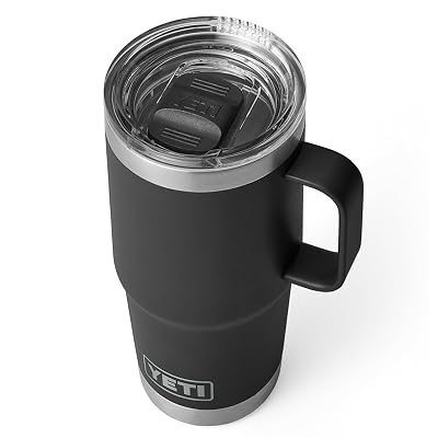 Yeti Rambler Travel Mug, Stainless Steel Vacuum Insulated Mug with Stronghold Lid, Black, 20 oz (591 ml)