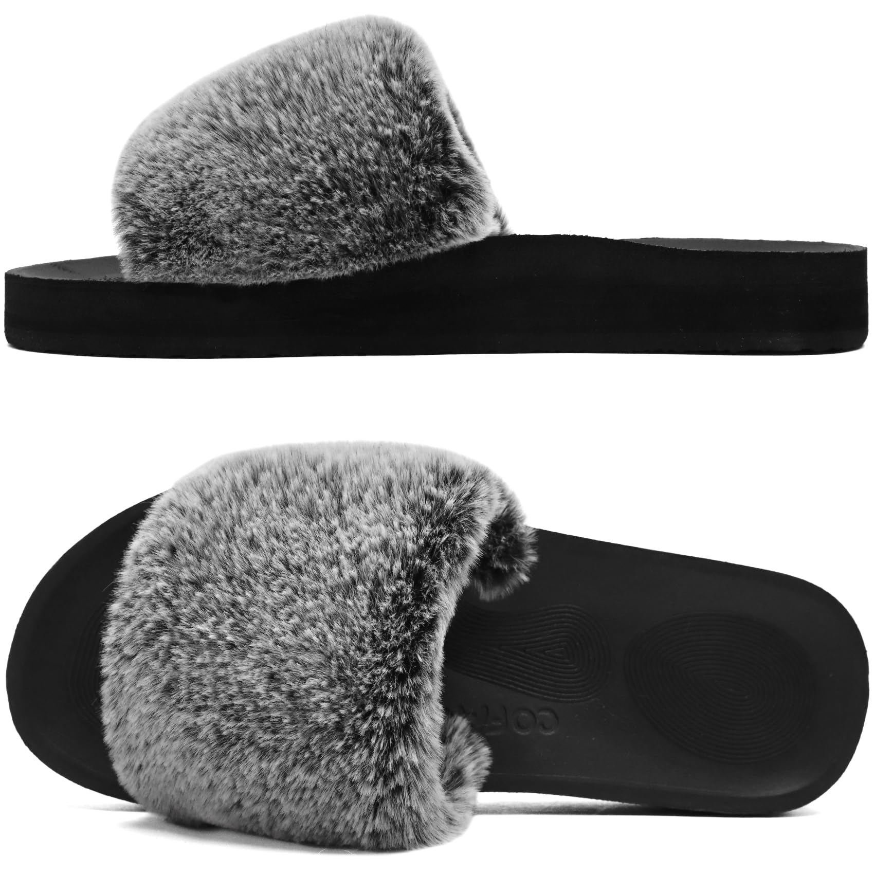 COFACE Pantofole Donna Scarpe da Casa Invernale Ciabatte Pelliccia Donne Peluche Pantofole da Interno