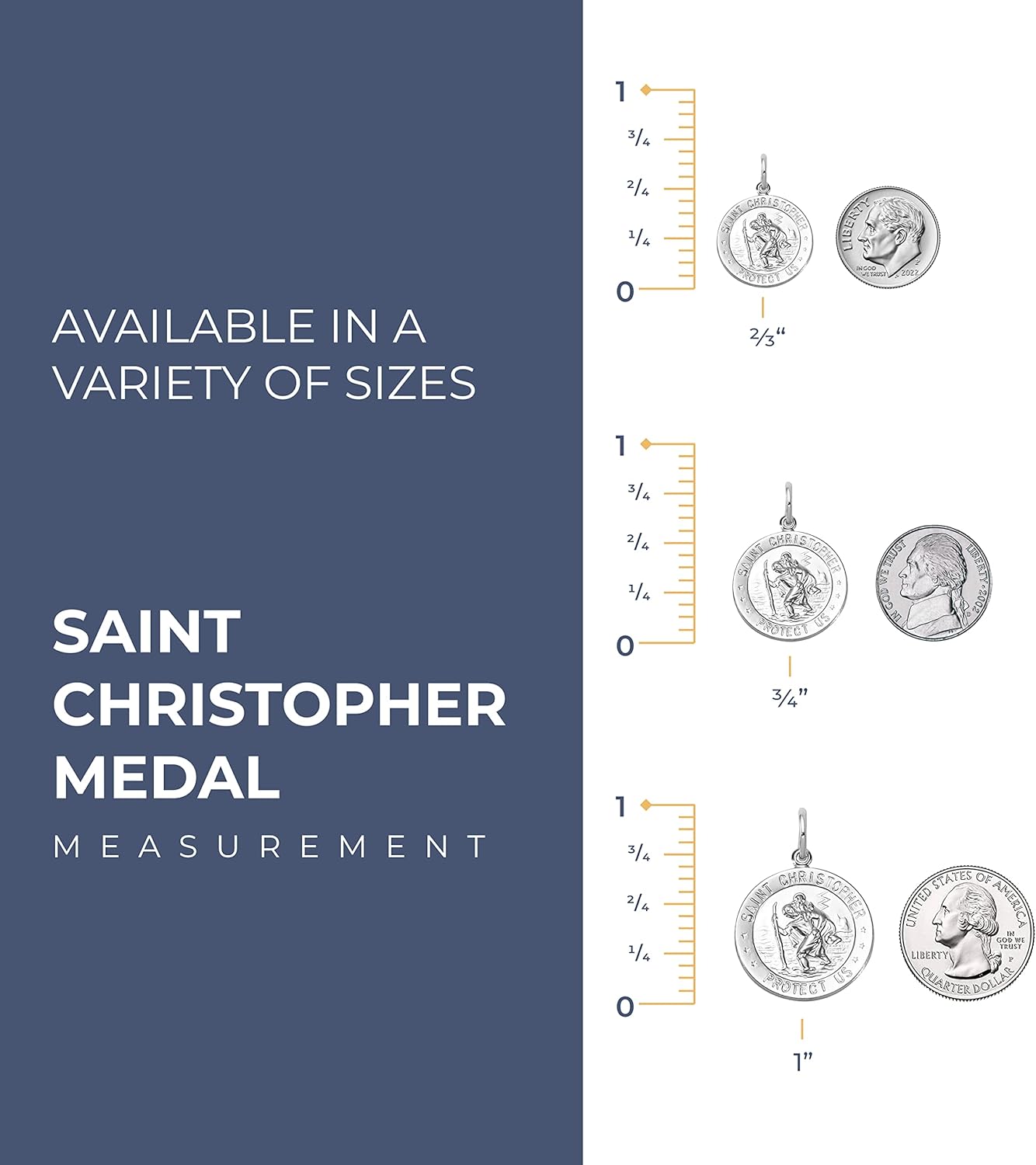 PicturesOnGold.com Saint Christopher Religious Medal - Solid Sterling Silver - Image 3