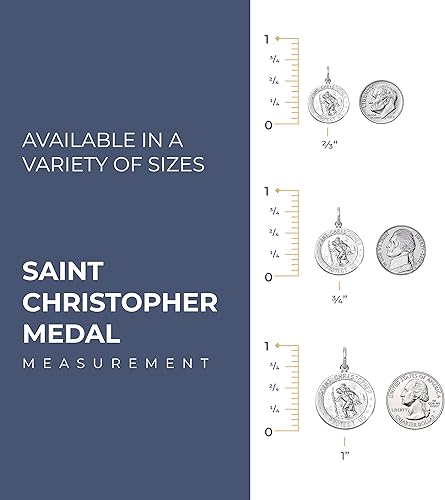 Miniatura 3 de PicturesOnGold.com Medalla religiosa de San Cristóbal - Plata de ley maciza