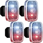 Mudder Running Lights for Runners Rechargeable LED Safety Lamps USB Rechargeable Clip on Strobe Bicycle Tail Lamps with 5 Modes Flashing Bike Lights for Night Riding Walking Hiking Pet Dog(4 Pieces)