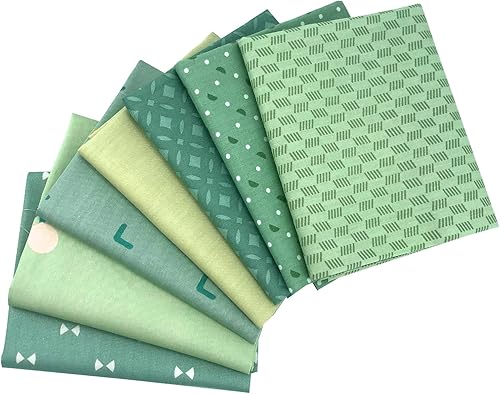 Qililandiy Paquete de 7 piezas de tela para acolchar y hacer manualidades (verde)