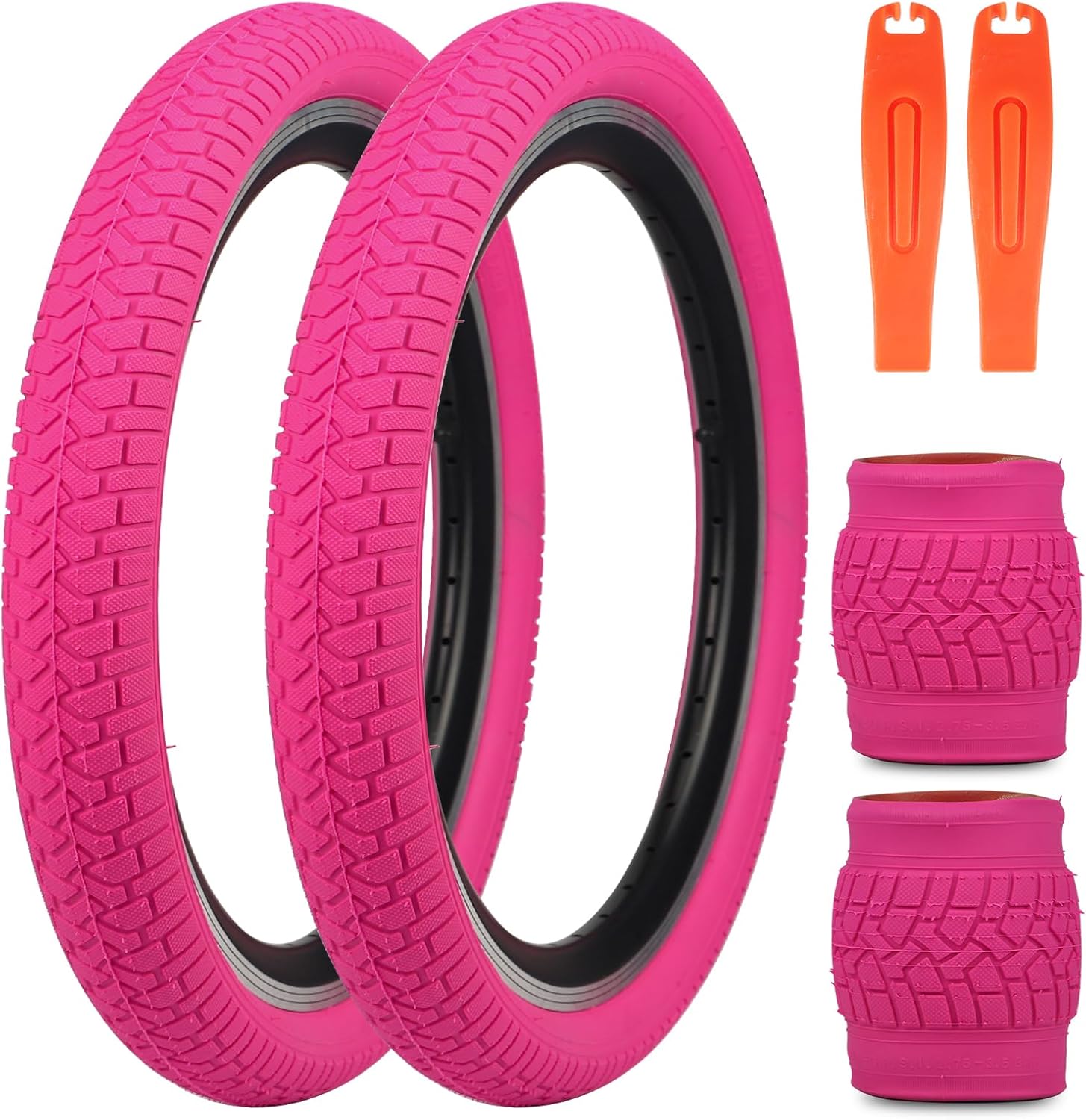 WEEROCK Bike Tire 20 Inch Tires 2 Pack 20 x 2.125 Folding Bead Replacement Tyre with/Without 20 Inch Inner Tubes for 20" Bicycles, MTB, Mountain Bike, BMX