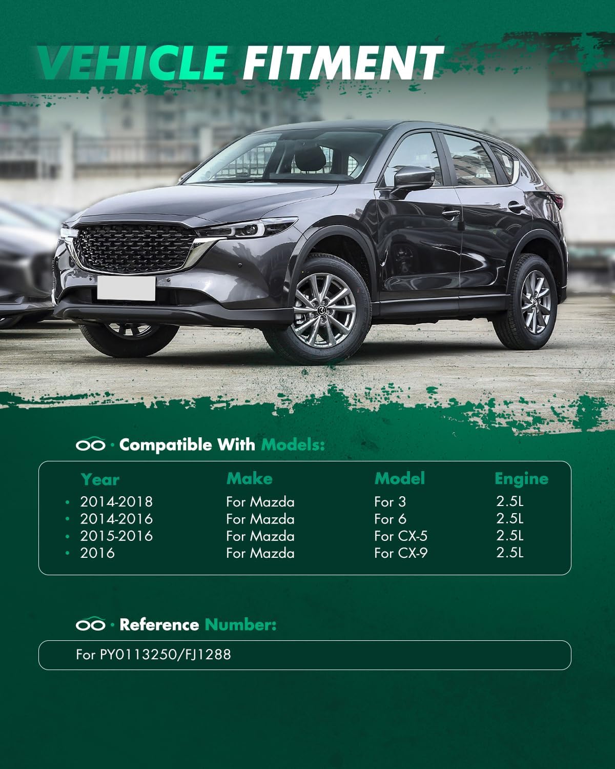 SCITOO 4Pcs 6 Holes Fuel Injector Fit for Mazda for 3 for 2014 2015 2016 2017 2018, for Mazda for 6 for 2014 2015 2016, for Mazda for CX-5 for 2015 2016, for Mazda for CX-9 for 2016, PY0113250 FJ1288