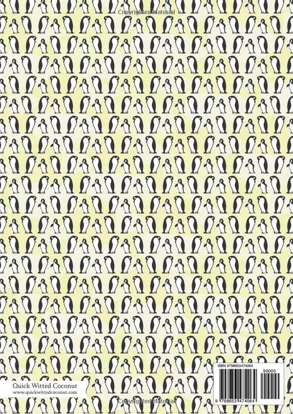 Penguins Notebook - Lined Pages - A4 - Premium: (Yellow Edition) Fun notebook 192 lined pages (A4 / 8.27x11.69 inches / 21x29.7cm) - Image 2