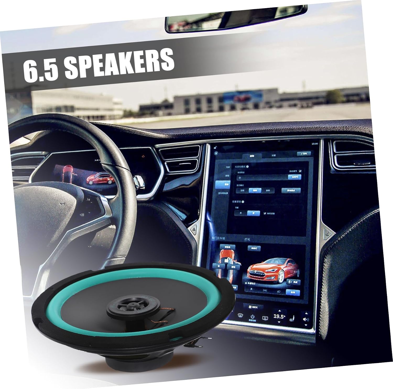 6.5 Inch Shallow Mount Car Audio Speaker 4 Ohm 160W Midrange Loudspeaker for Car Stereo -Thin Design for Easy Installation Sound